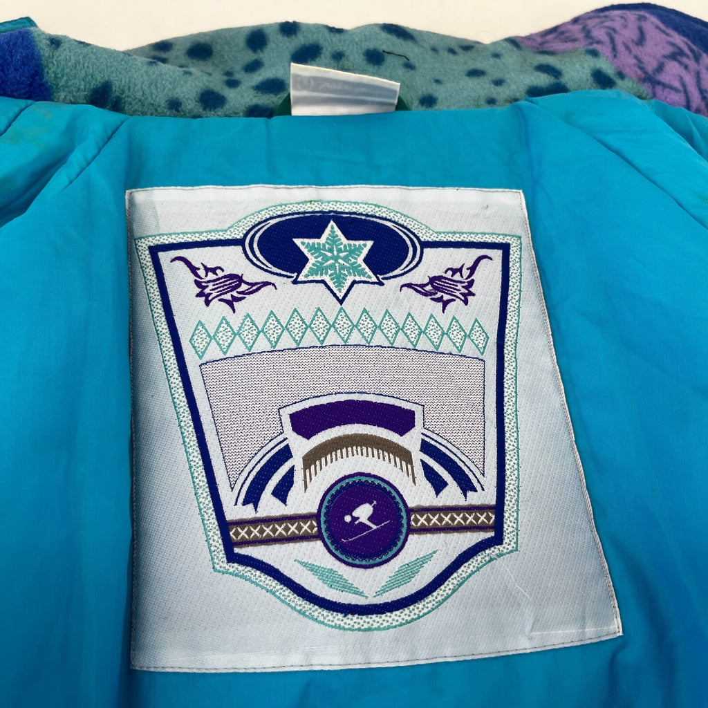 Vintage Sergio Tacchini 80s 90s Mens size M White Label Ski Jacket Blue & Green