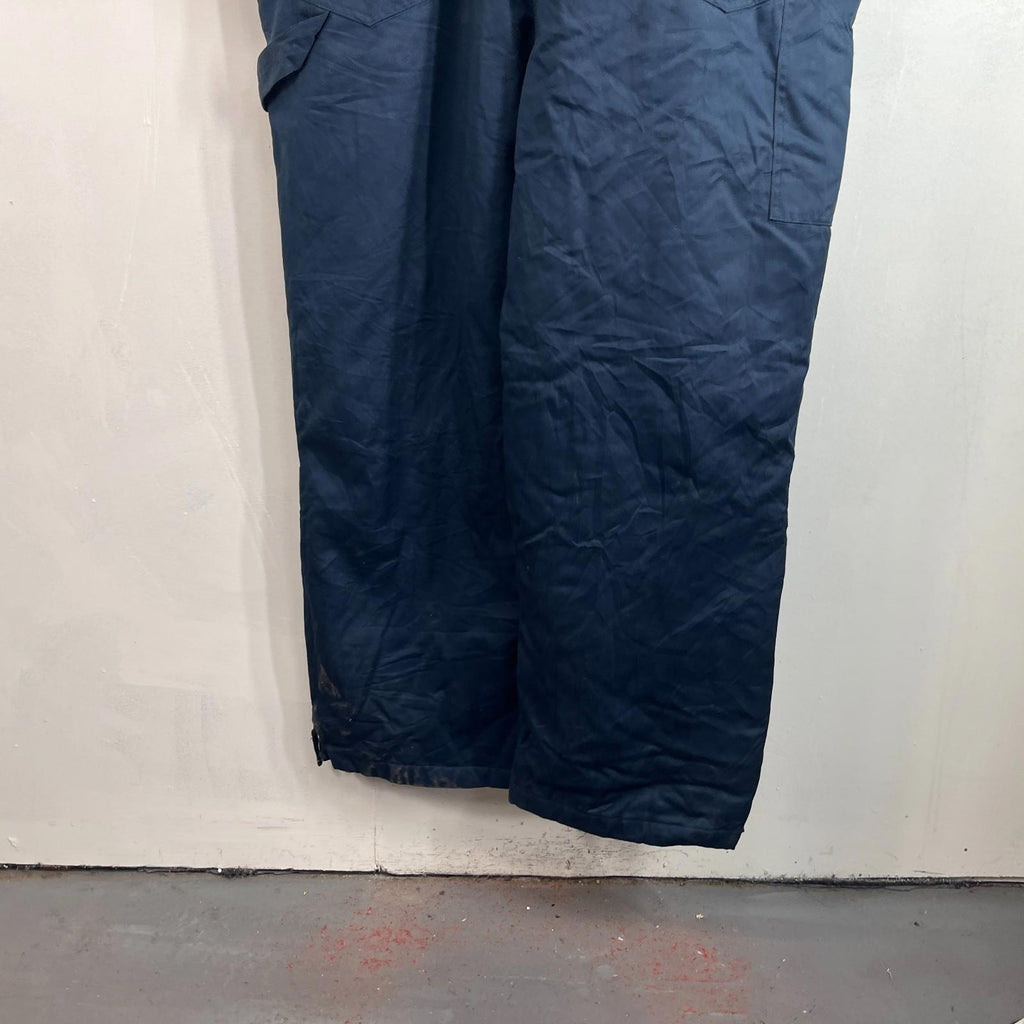 Vtg Walls Blizzard Pruf Heavy Duty Overalls Quilted Insulated in Blue 2XL Reg