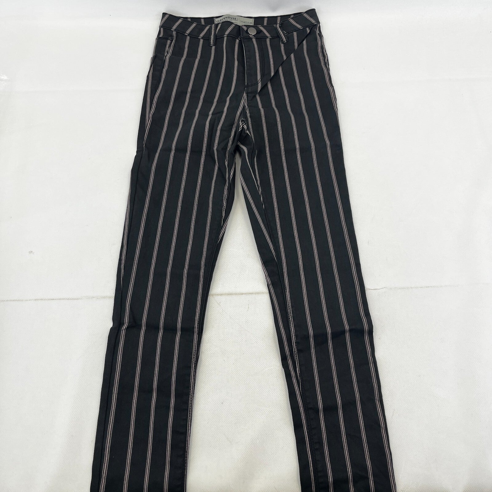 C&A Clockhouse Womens Black Striped Jeans Jegging Leg Skinny size 34R - W24" L29" NWOT