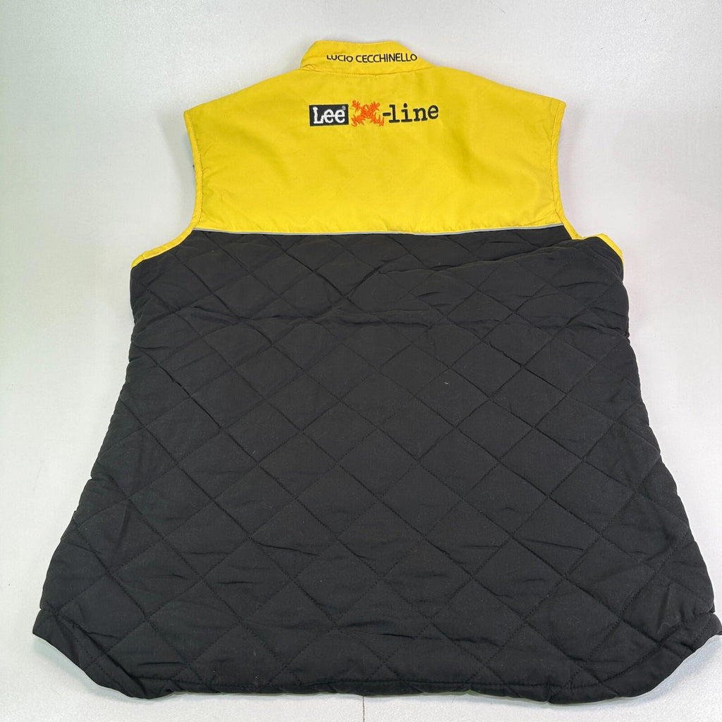 LEE MotoGP Bodywarmer Quilted Gilet with Embroidered Logos size S  Black Yellow