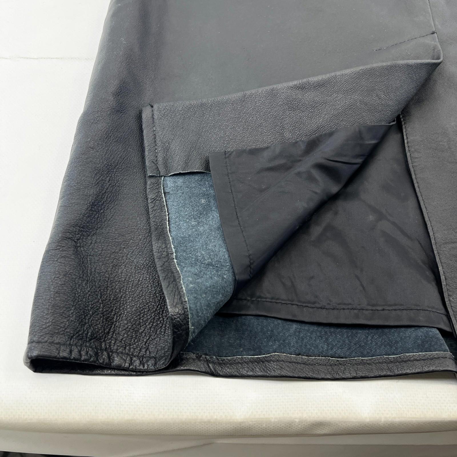 Agenda Genuine Leather Midi Skirt in Black Women's size 14 with Tie Belt