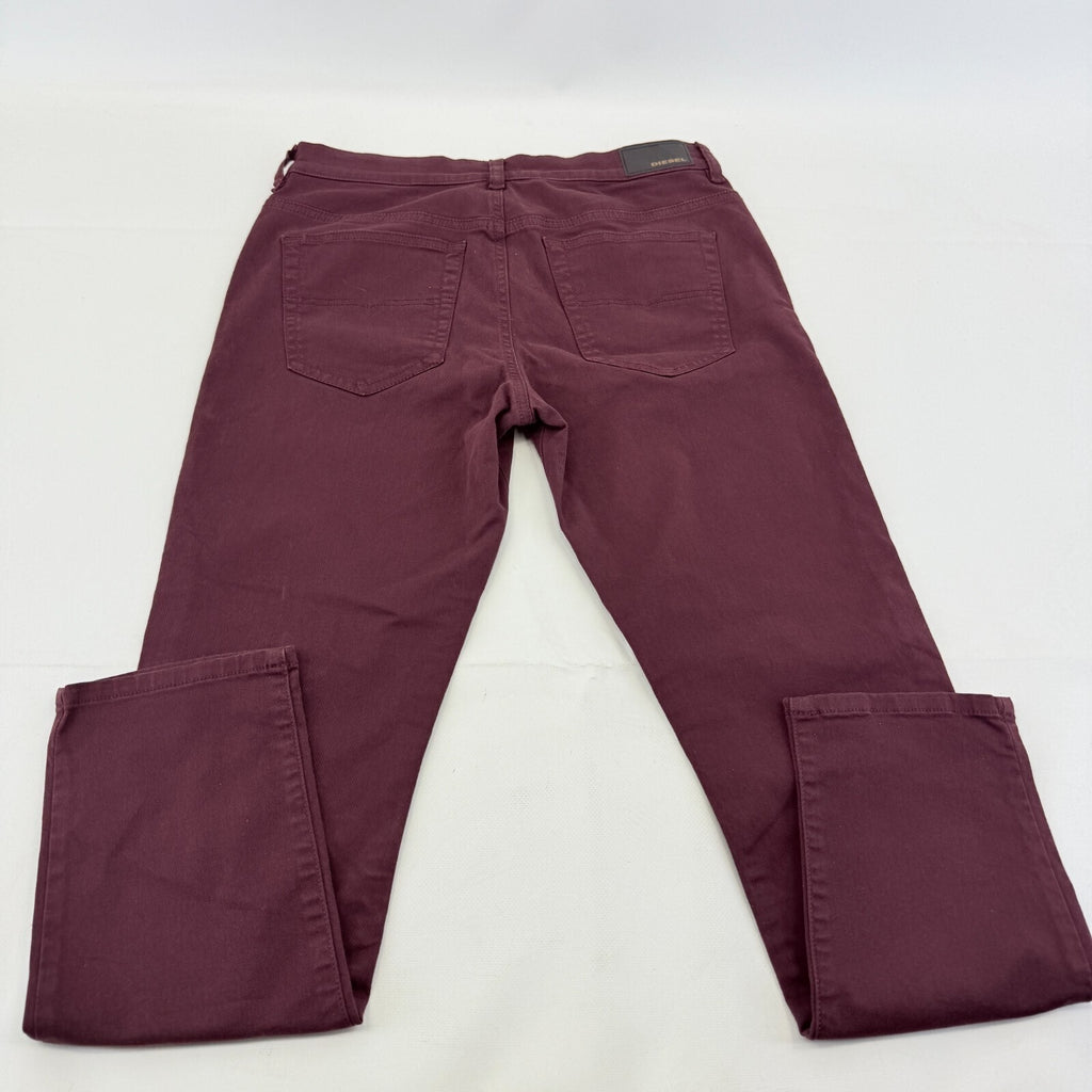 Diesel D Roisin Denim Jeans Slim Stretch Burgundy Red Womens Waist 31" - Leg 30"