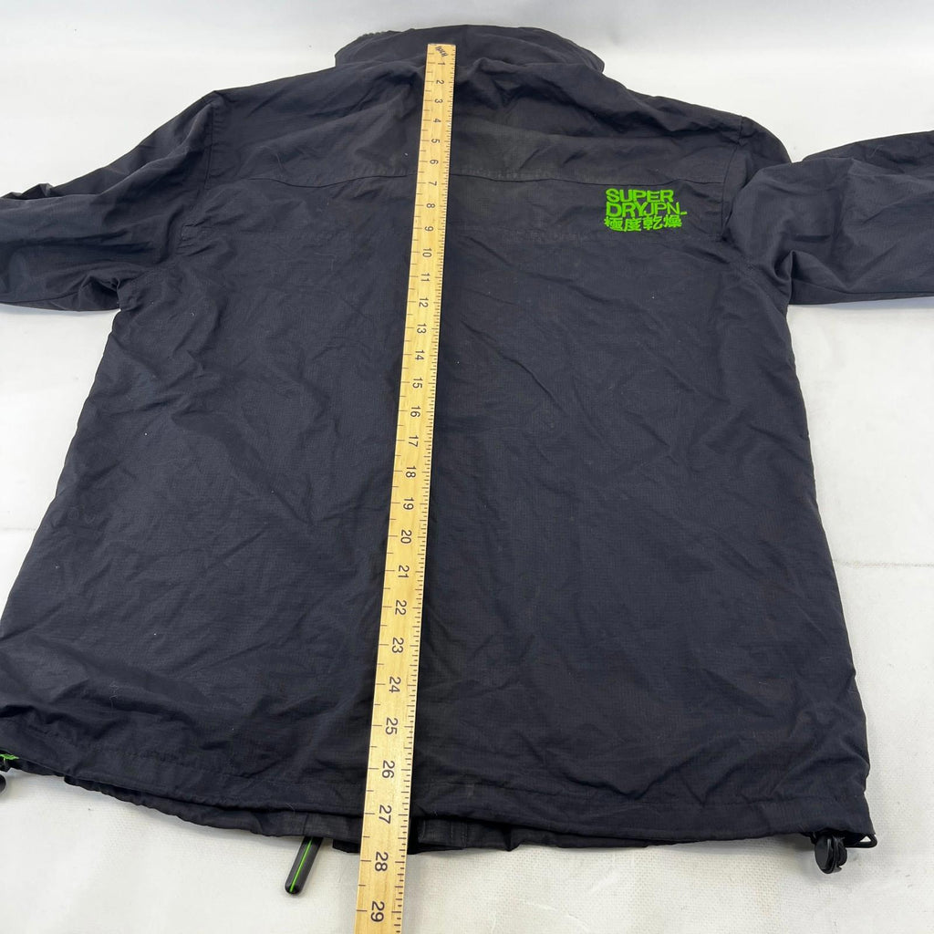 SuperDry Original Windcheater Jacket in Black/Green size XL Hooded