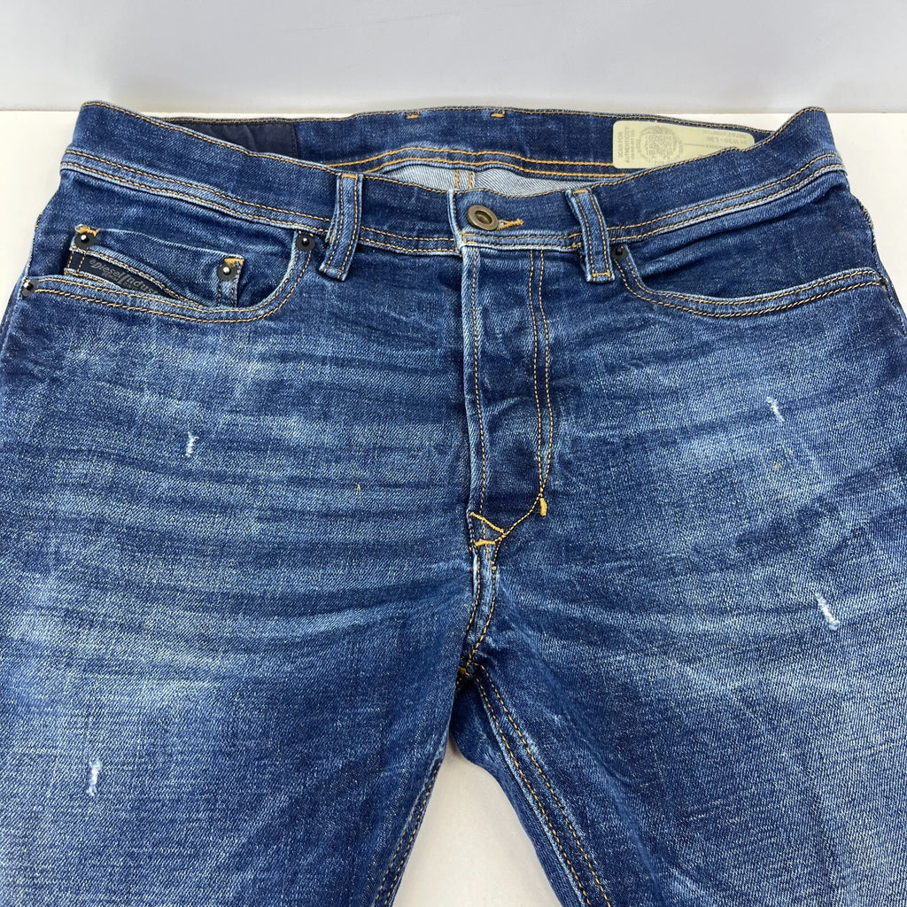 Diesel Tepphar Distressed Stretch Slim Carrot Jeans Men’s W30 L30 Denim Blue