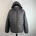 Geographical Norway Amigo Men’s Puffer Jacket XL Dark Grey Hooded Quilted Coat