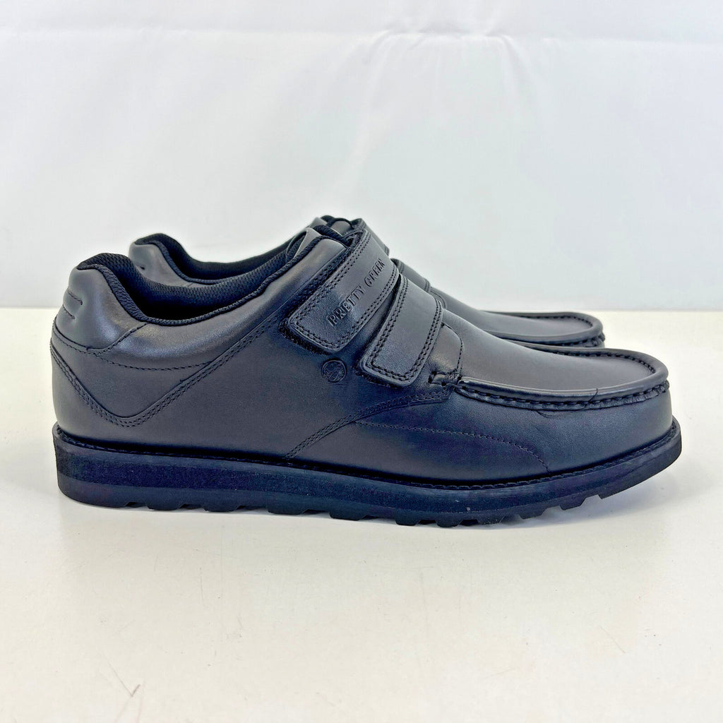 Pretty Green Harrow Easy Fasten Shoes Moccasin Loafers Mens Black Leather UK 8.5