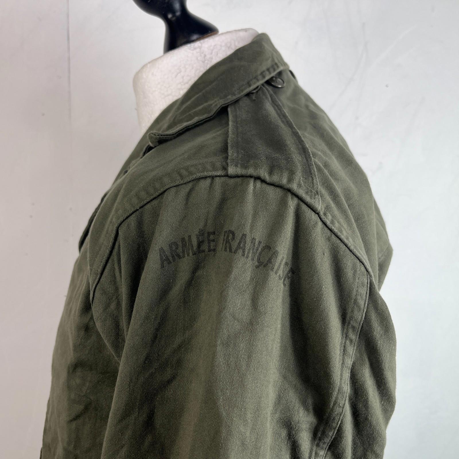 Vintage 1983 Socovet French Army Jacket Fatigue Smock Olive Green size 92C (M)