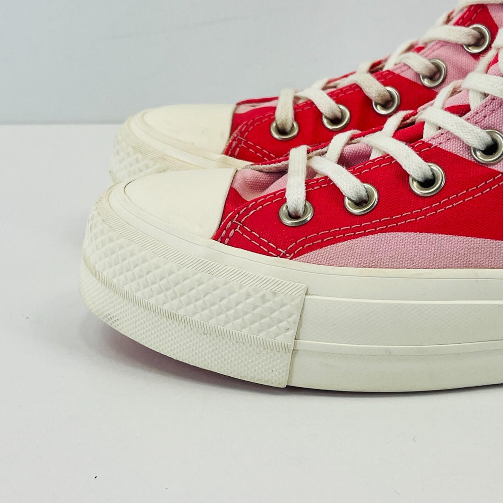 Converse All Star Chuck Taylor Hi-Top Pink/Red Strawberry Swirl Trainers UK 3