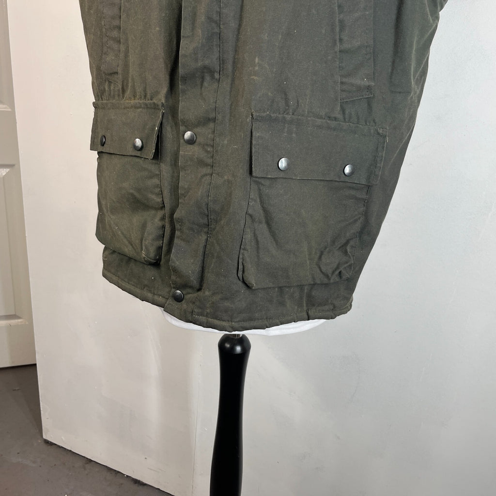 Elm Tree Men's Quilted Wax Gilet Body Warmer Jacket Dark Green size XL