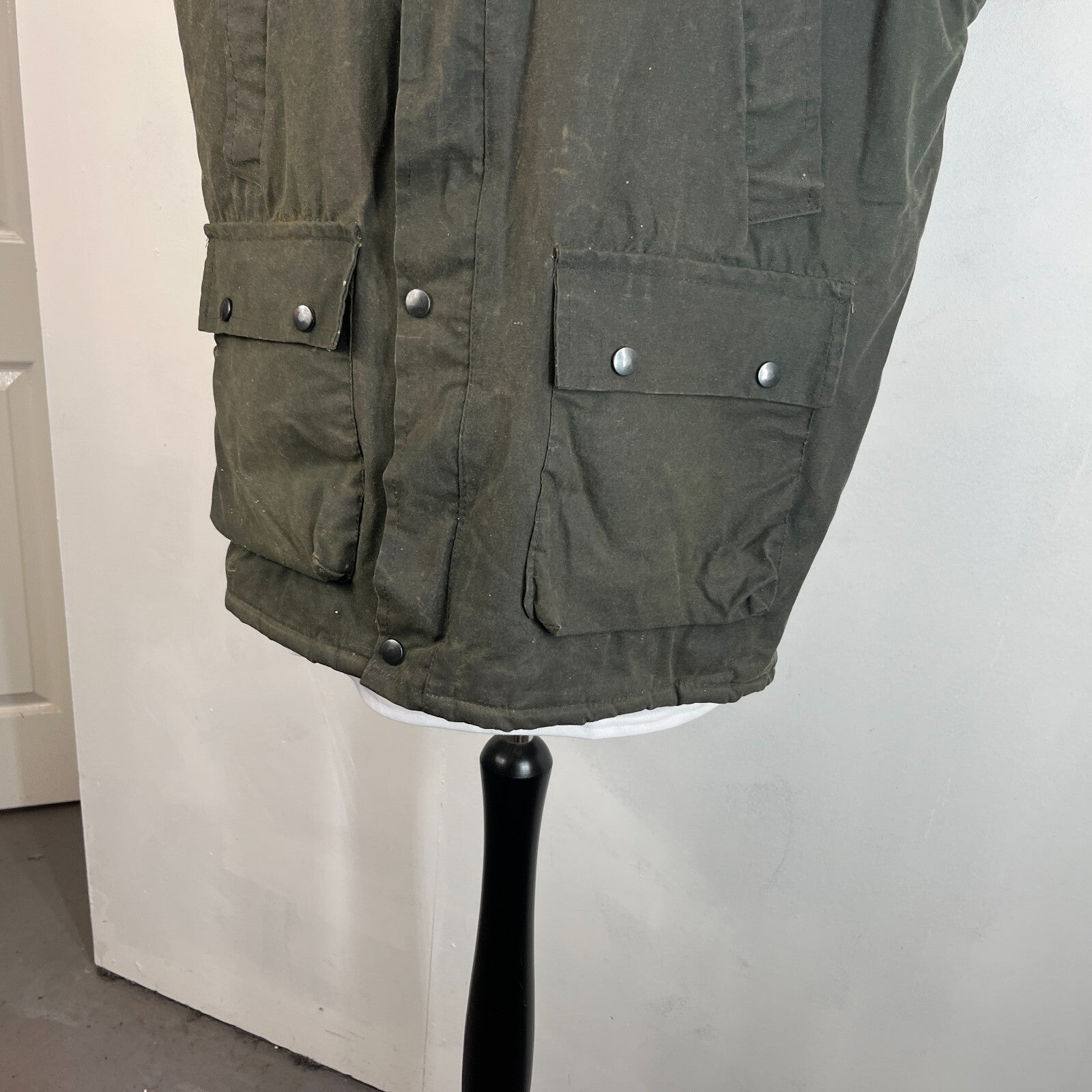 Elm Tree Men's Quilted Wax Gilet Body Warmer Jacket Dark Green size XL