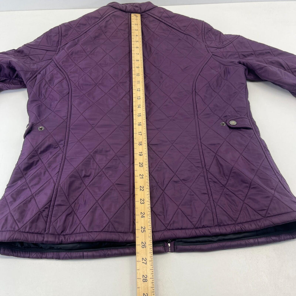 Barbour International Women's Quilted Jacket in Purple size 14 Fleece Lined