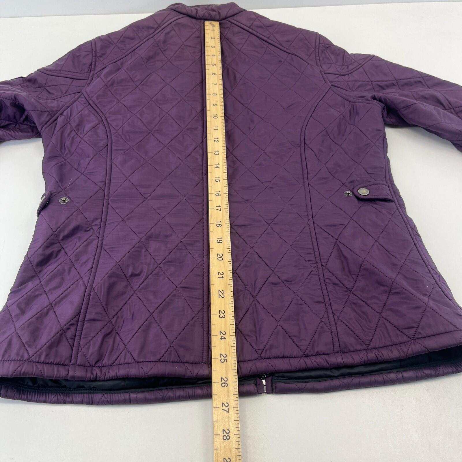 Barbour International Women's Quilted Jacket in Purple size 14 Fleece Lined