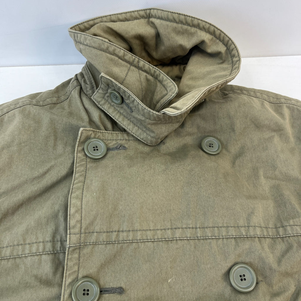 Levi's Double Breasted Parka Jacket Distressed Olive Green Liam Gallagher size M