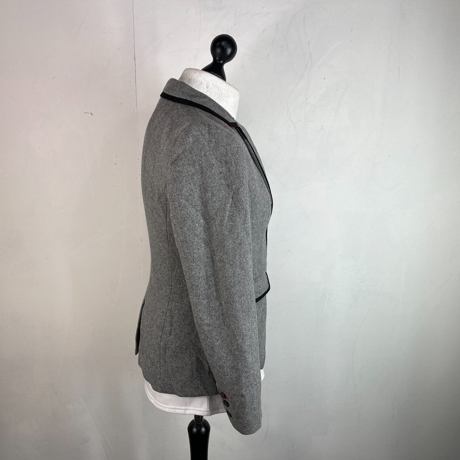 Boden Women's Grey Blazer Jacket Wool Blend Lined UK size 12 - VGC