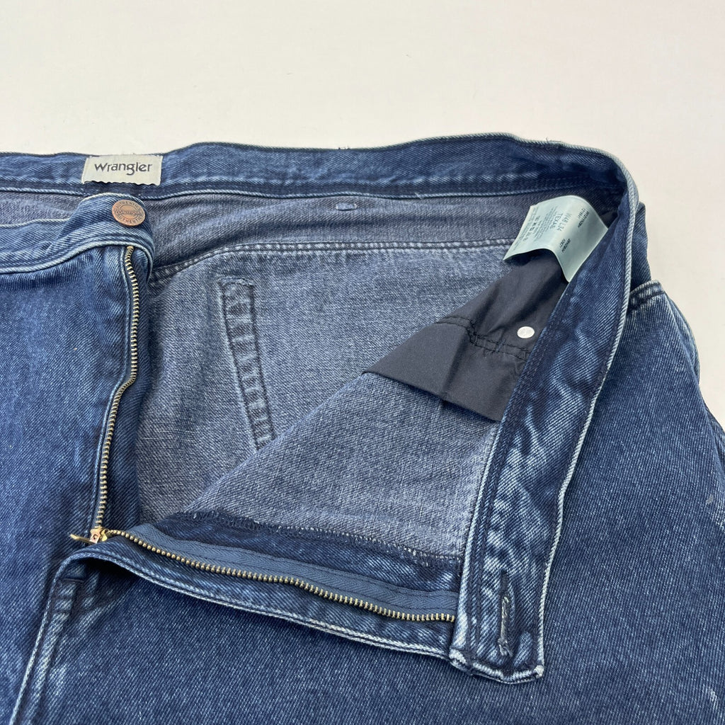 Wrangler Texas Denim Jeans Mid Blue Trousers Straight Leg W48" L34"