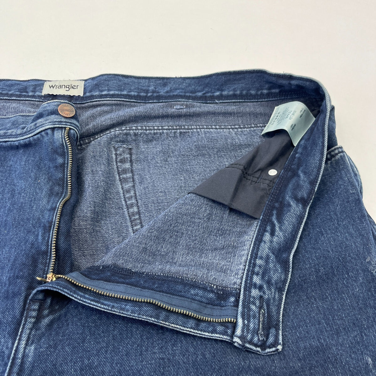 Wrangler Texas Denim Jeans Mid Blue Trousers Straight Leg W48" L34"