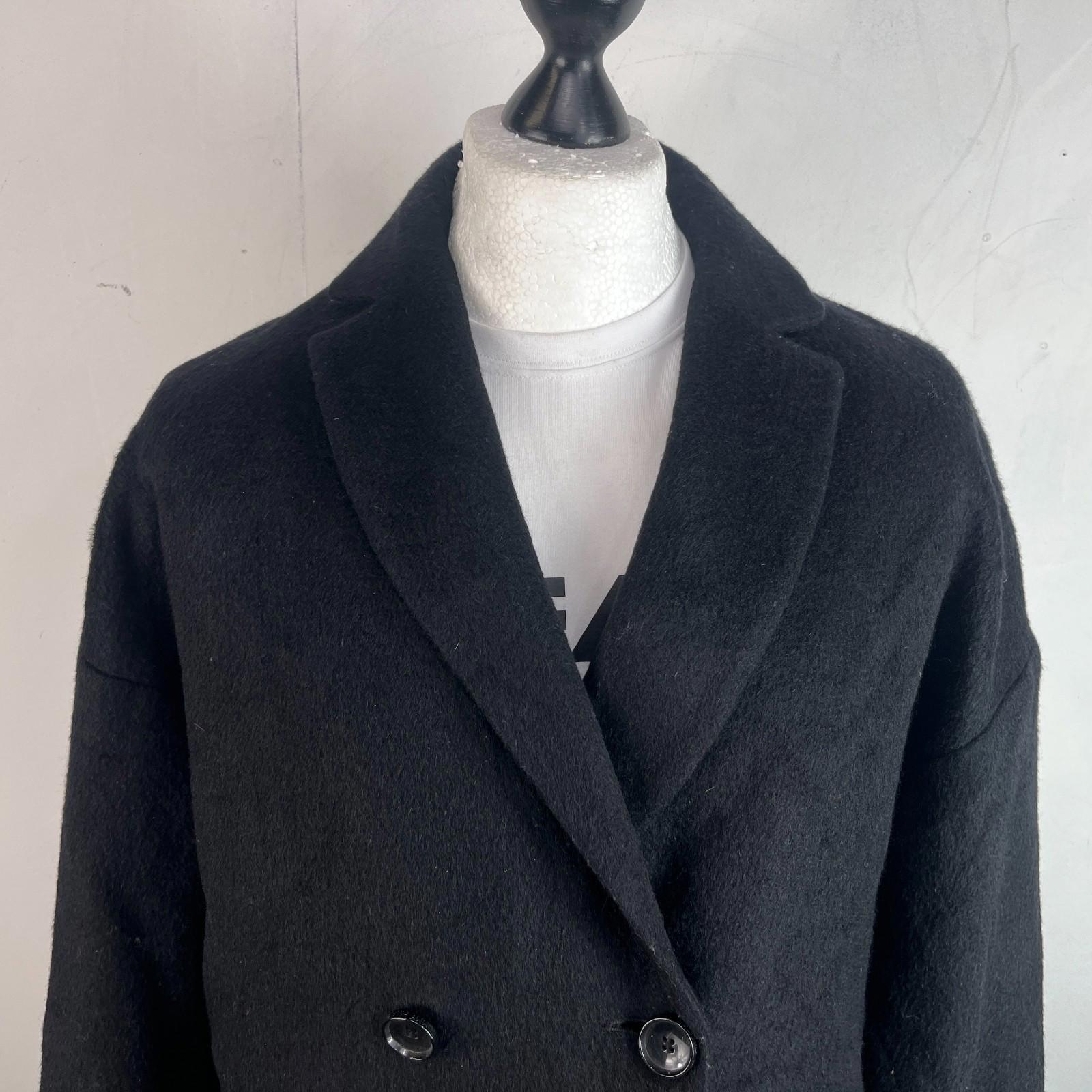Tommy Hilfiger Women's Mohair Blend Coat Jacket size S Oversized Black