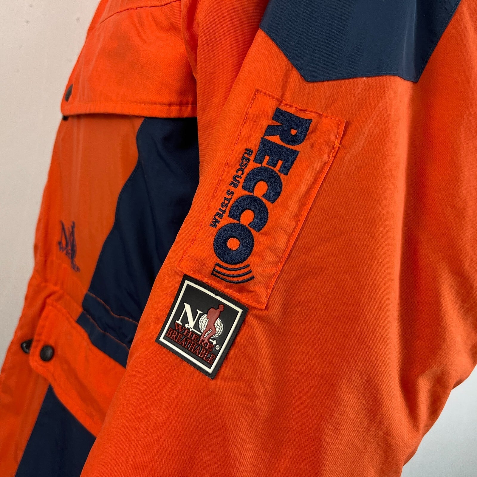 Vintage No Where Recco Ski Coat Jacket Orange/Blue Women's US 15/16 UK 18/20