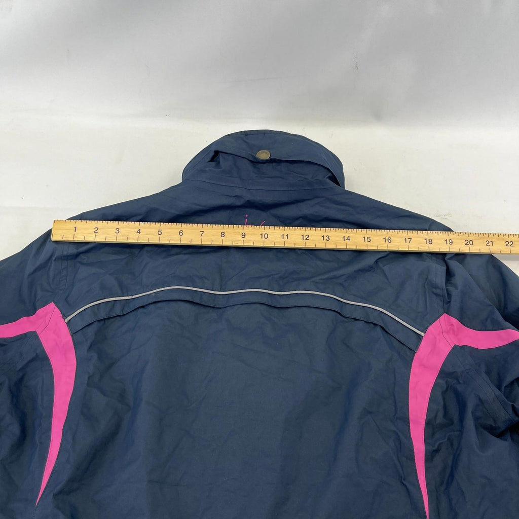 Joules Waterproof Hiking Jacket Raincoat Women’s Size 18 Navy Blue & Pink Coast
