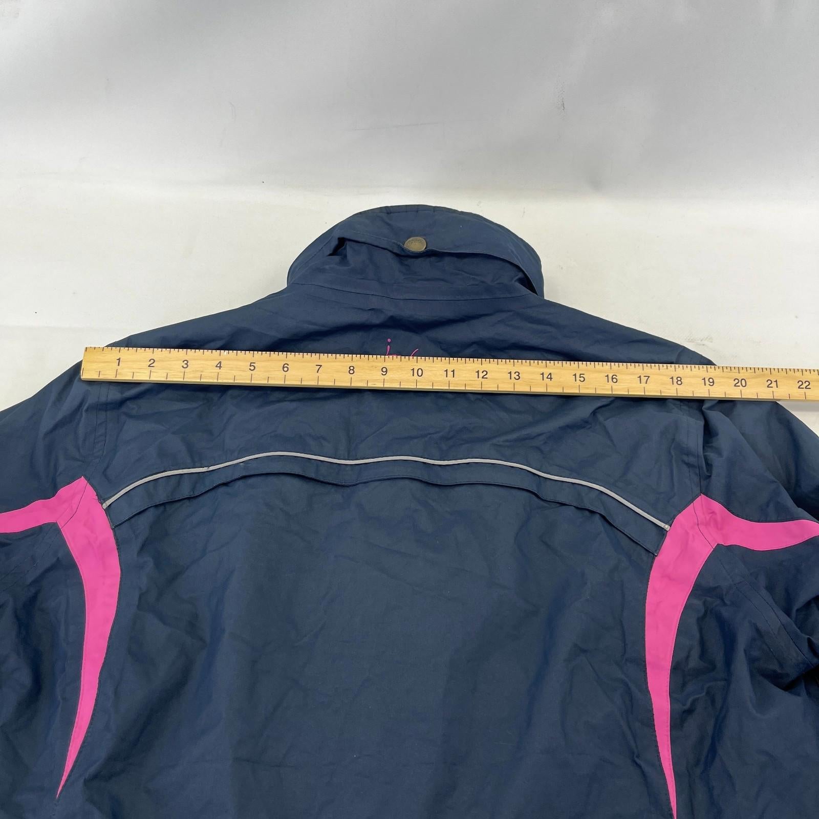 Joules Waterproof Hiking Jacket Raincoat Women’s Size 18 Navy Blue & Pink Coast