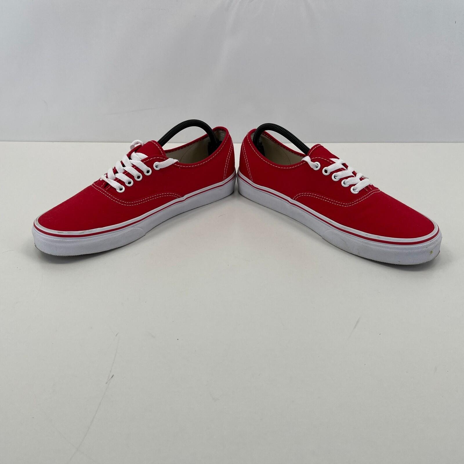 Vans Authentic Lo Skate Trainers Shoes Red Men's size UK 9.5 / EU 44 - Near Mint