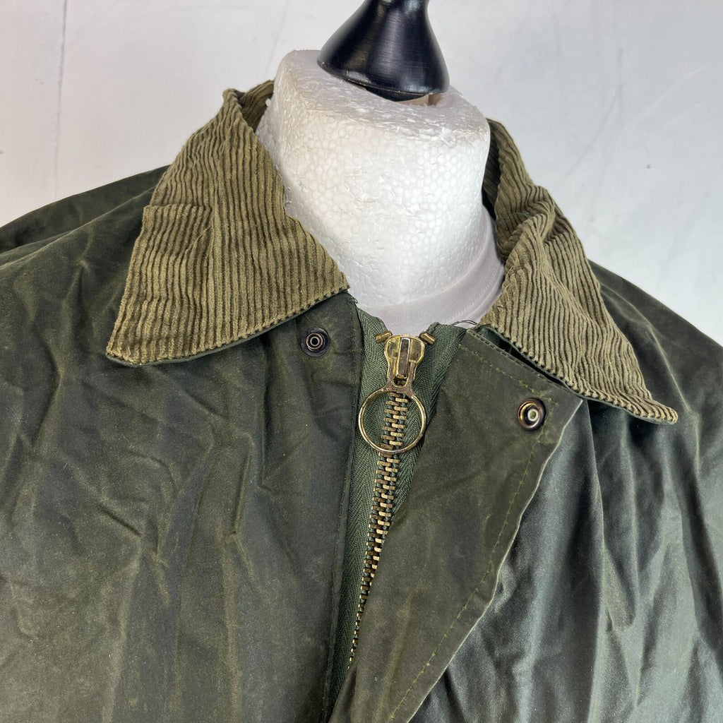 Black Star Men's Insulated Wax Jacket in Green size XL Utility Retro Waxed Coat