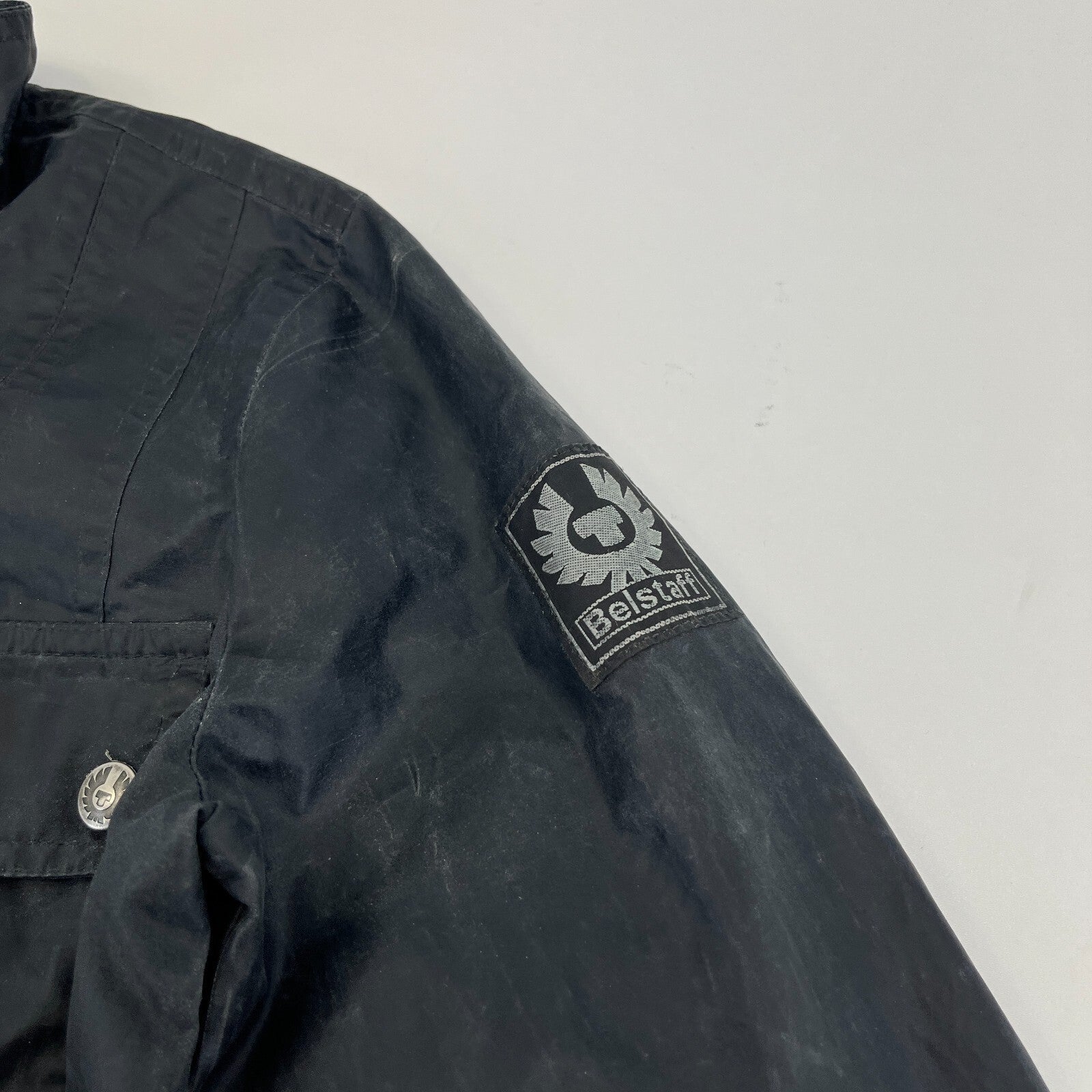 Belstaff Six Days Women's Jacket EU size 46 Black Made in Italy Waxed Motorcycle