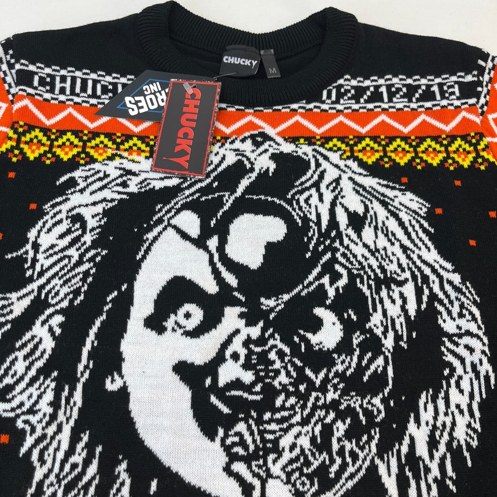 Childs Play Chucky Sweater Jumper Christmas Horror Pullover size M - Wanna Play?