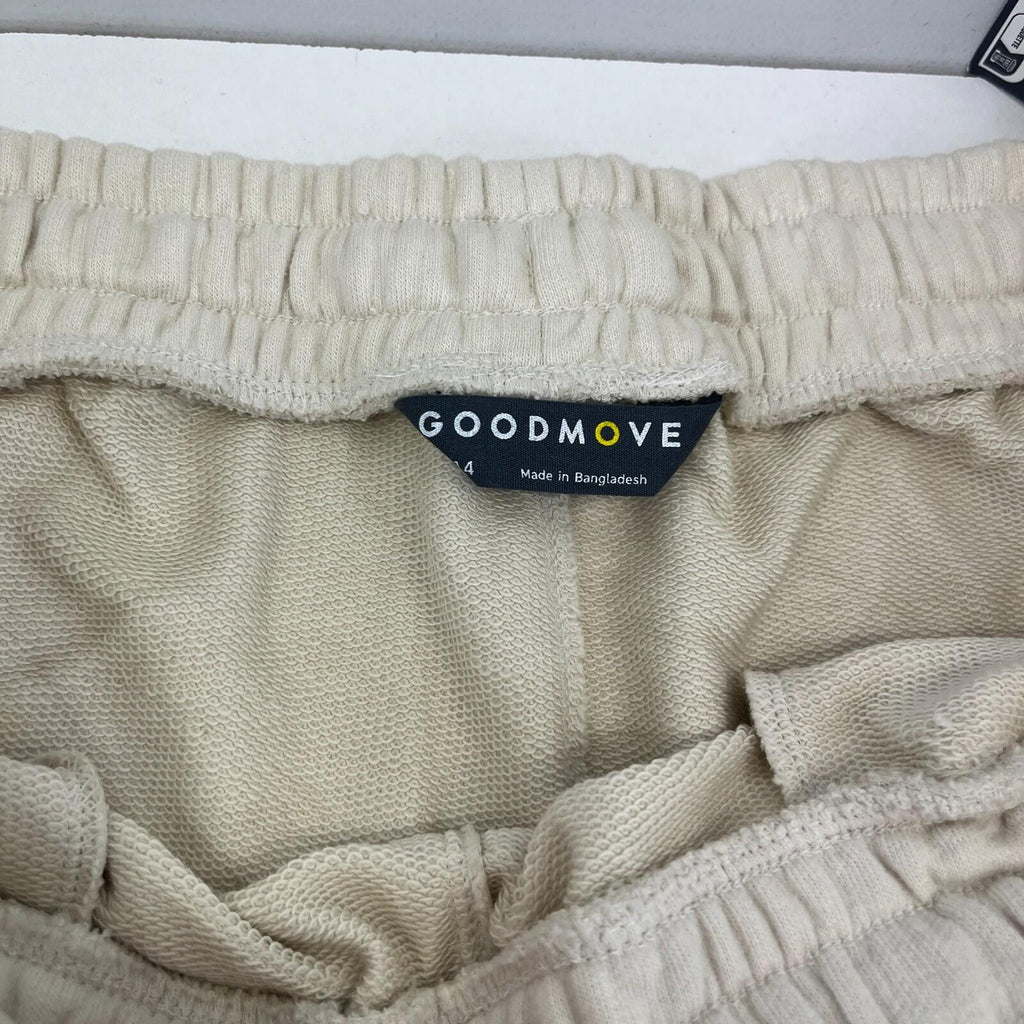 M&S Ladies Goodmove Parachute Joggers Cuffed Trousers Pants Cream UK size 14 New