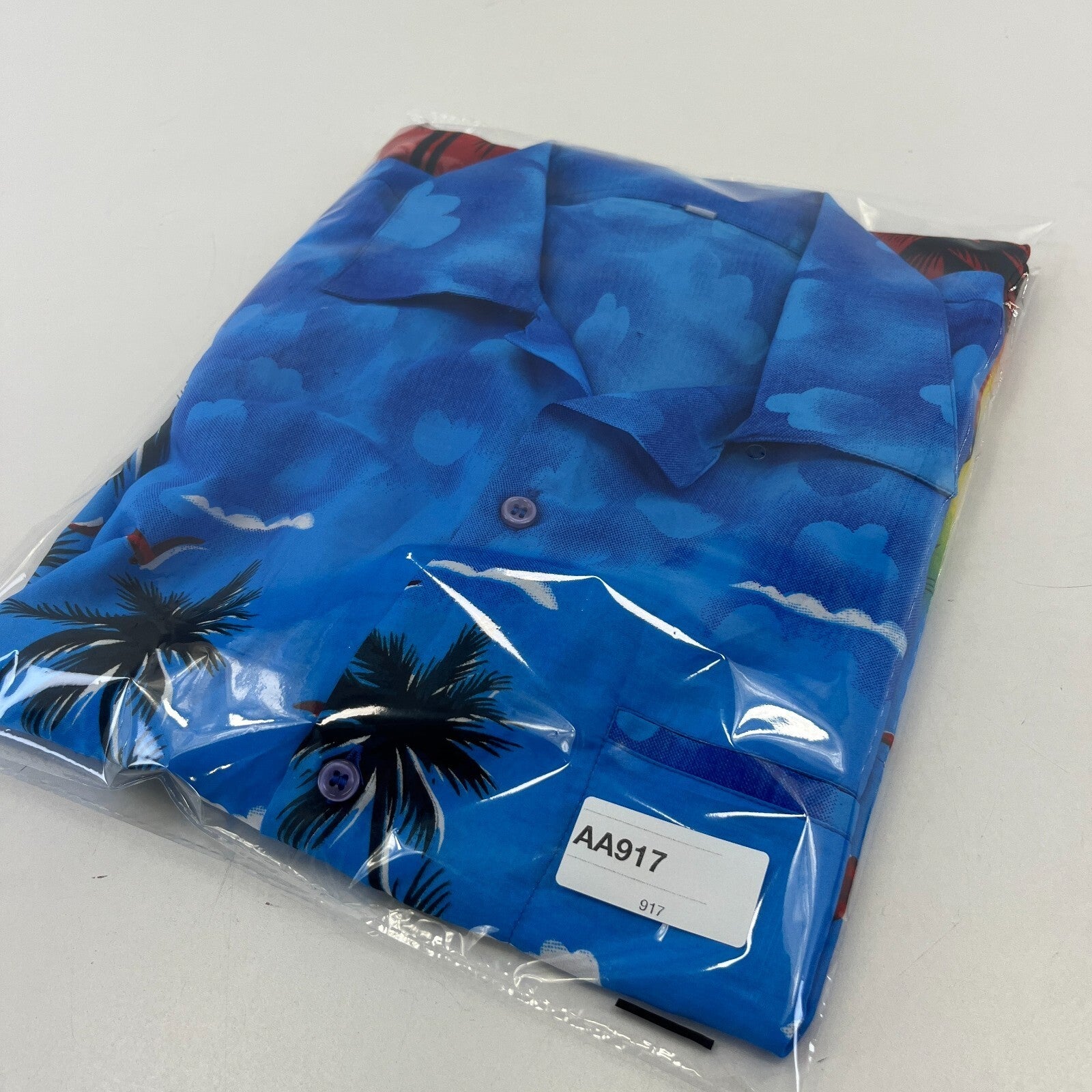 Loud Men's Multicolour Palm Hawaiian Shirt Designer Holiday Short Sleeve size L