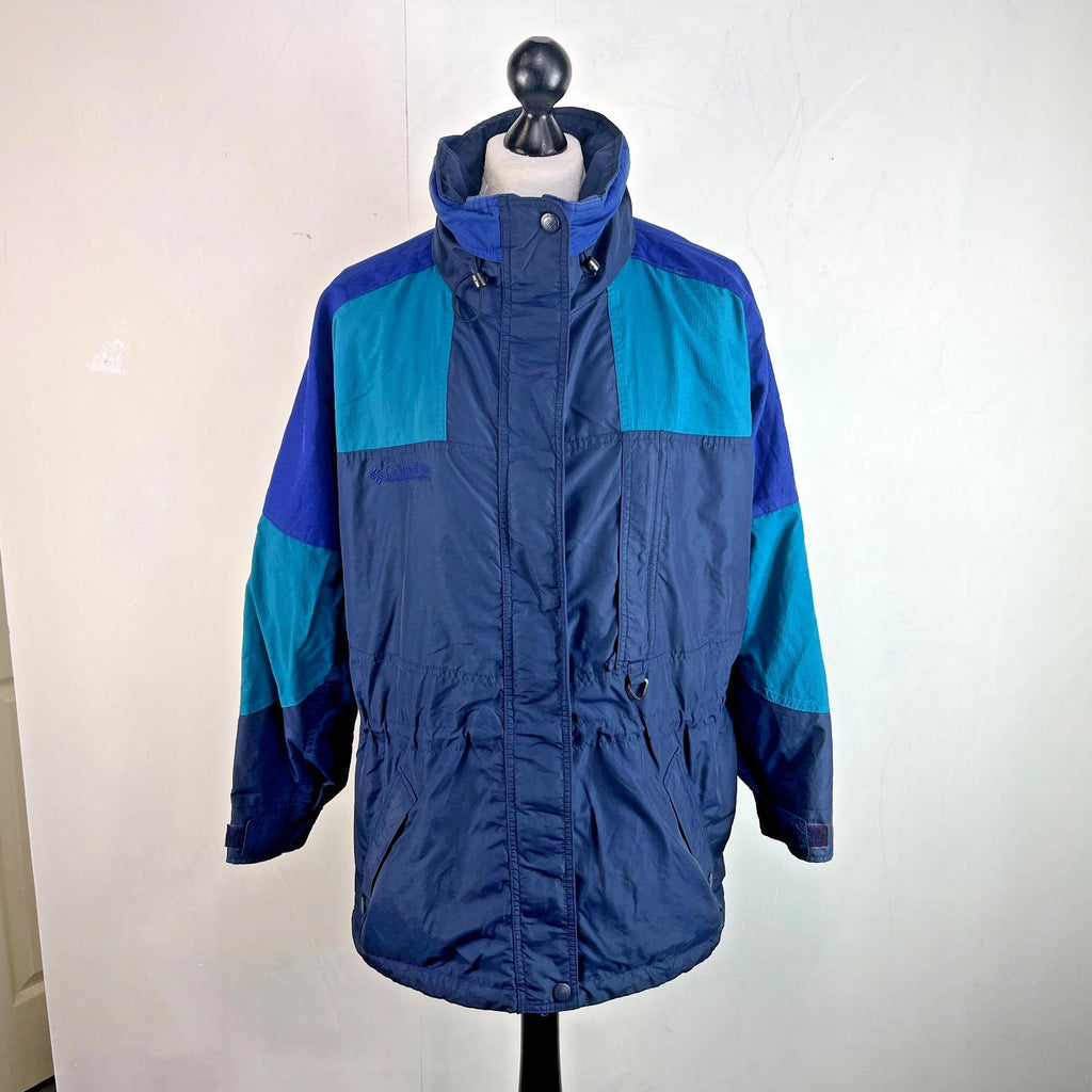 Columbia Parka Coat Womens US size L (UK 2XL) Oversized Waterproof Blue Jacket