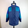 Columbia Parka Coat Womens US size L (UK 2XL) Oversized Waterproof Blue Jacket