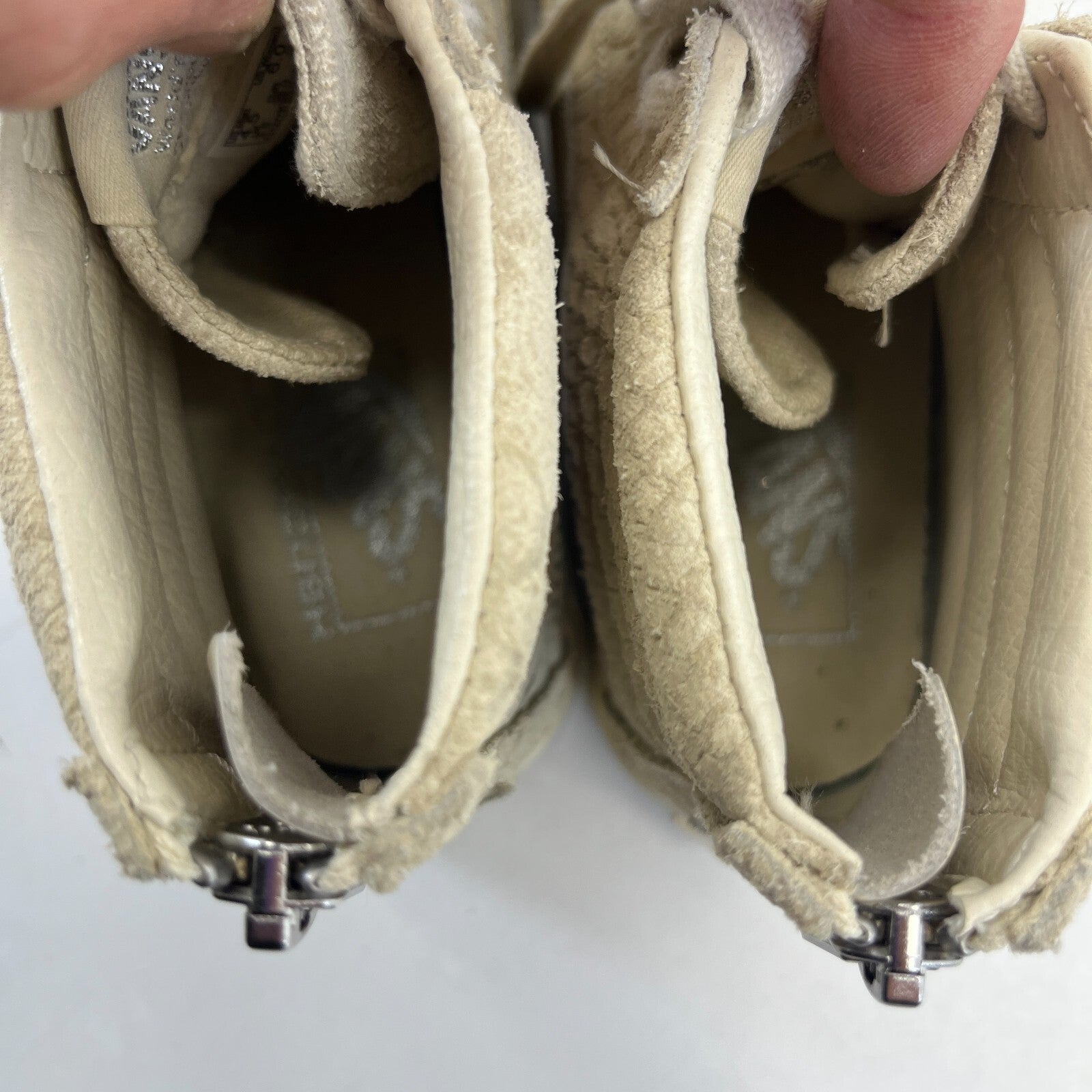 Vans Classic Hi Top Beige Suede Snake Pattern size UK 3.5 EU 36