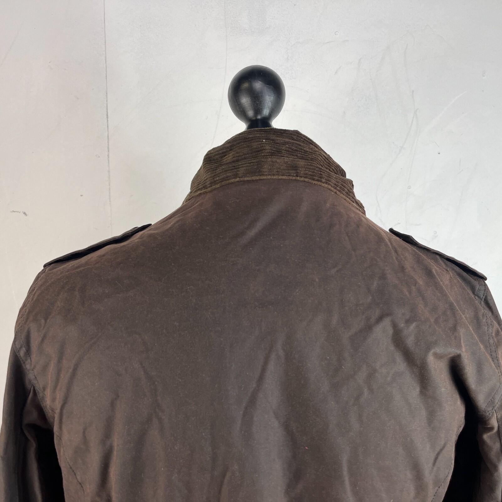 Crane Womens Waxed Cotton Jacket with a Belt Brown size Medium