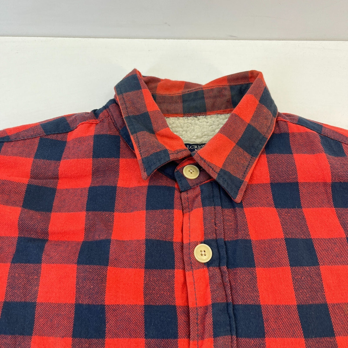 J Crew Men's Insulated Sherpa Lined Shacket Jacket Red Lumberjack Shirt size M