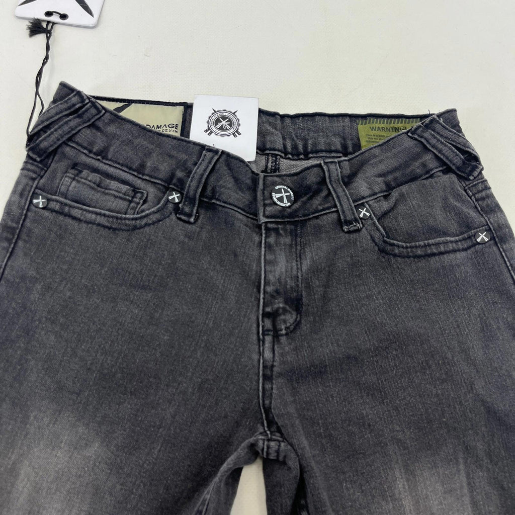 Criminal Damage Koko Ripped Jeans Womens W26 L32 Black Skinny Slim Fit BNWT