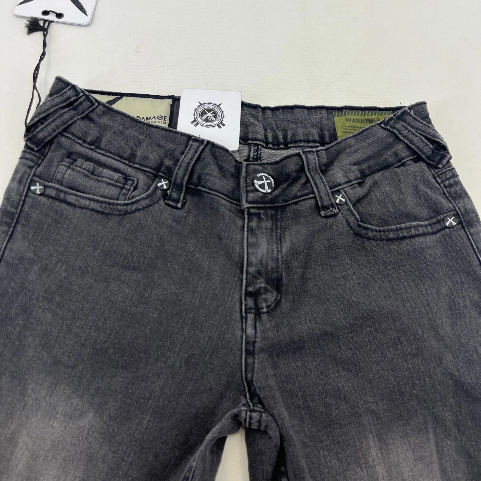 Criminal Damage Koko Ripped Jeans Womens W26 L32 Black Skinny Slim Fit BNWT