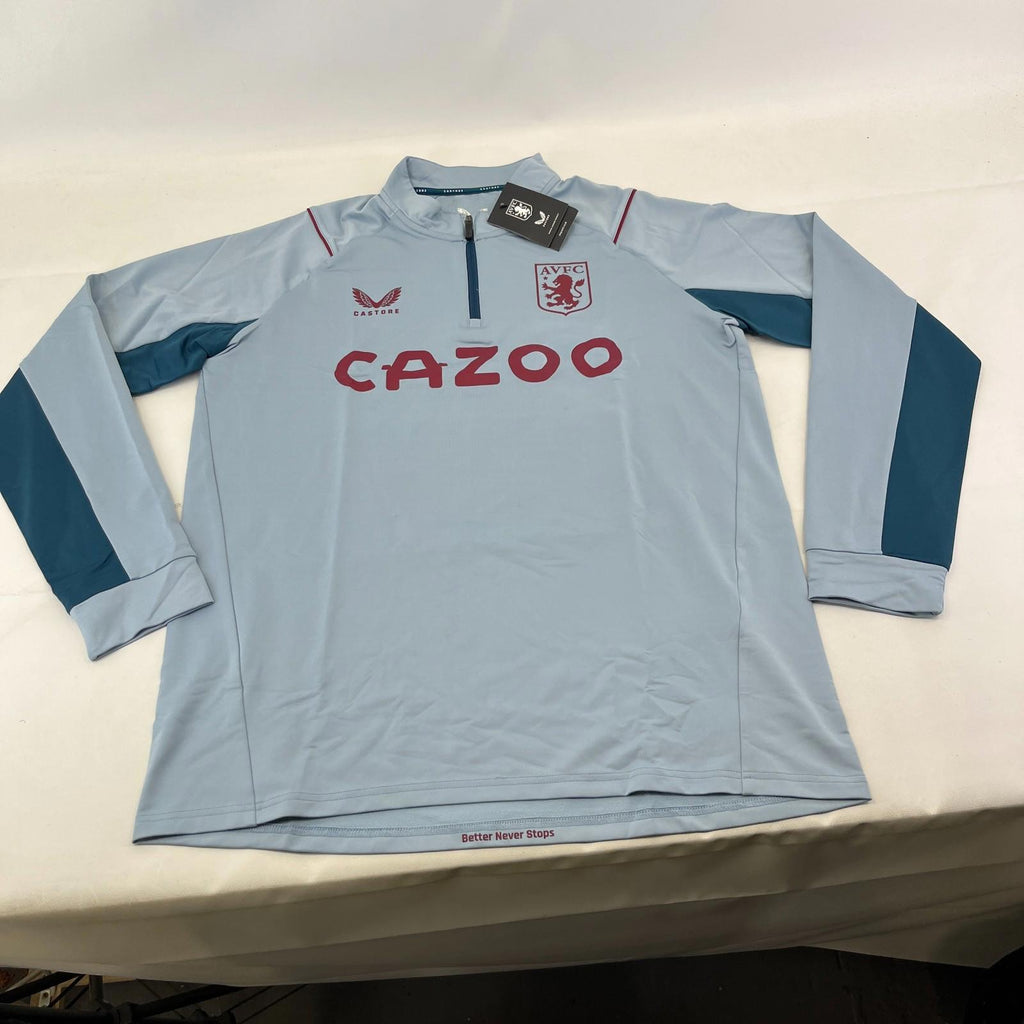 Aston Villa Quarter Zip Player's Mid Layer size Large Long Sleeve BNWT