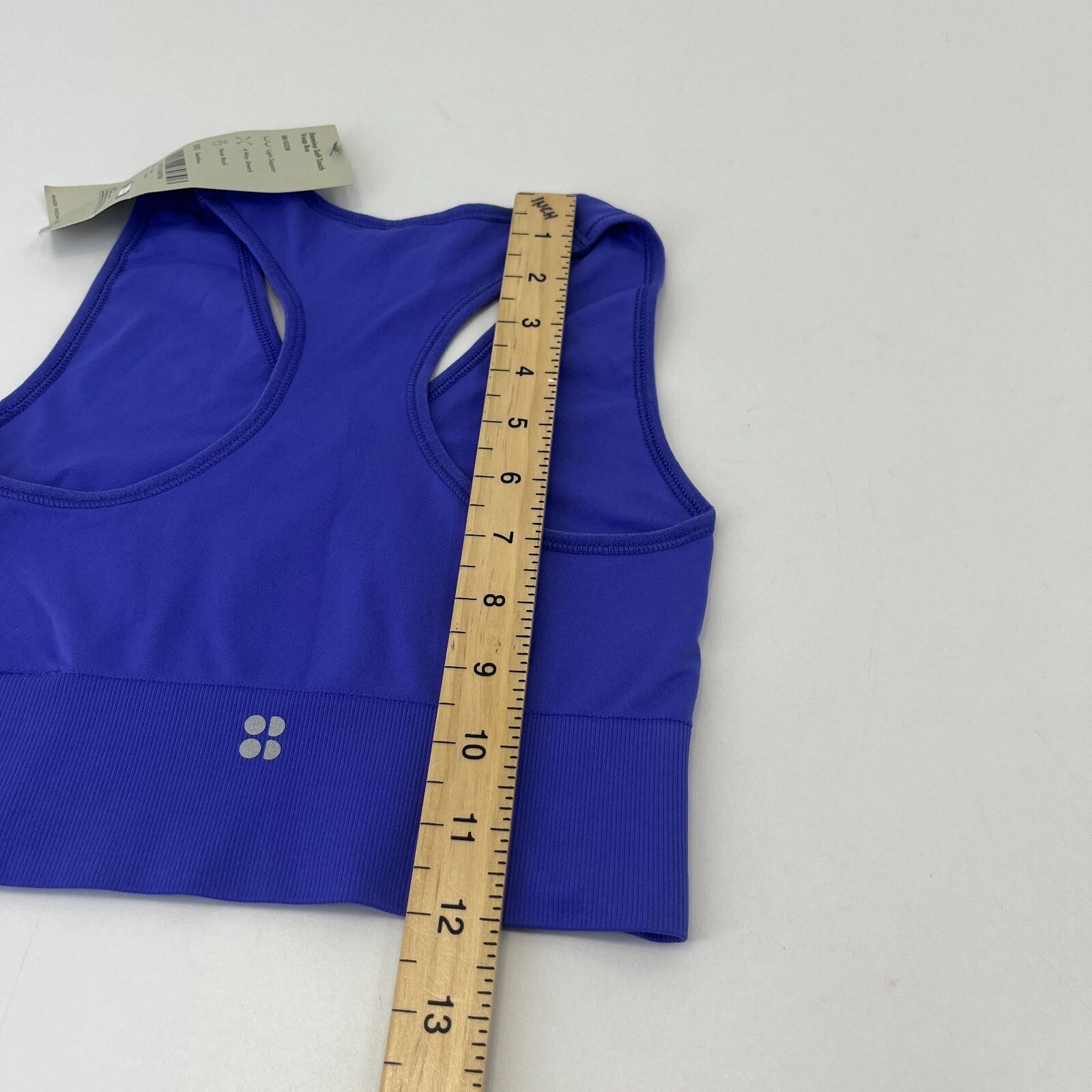 Sweaty Betty Women’s Stamina Soft Touch Voop Bra Aura Blue size S - BNWT