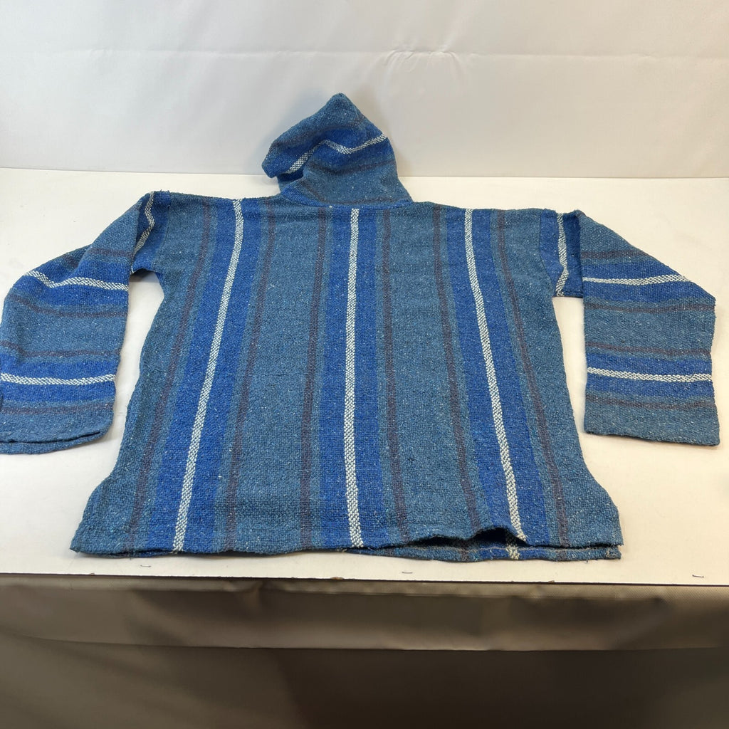 Focus Genuine Mexican Baja Hoodie Pullover Hippie Festival Blue UK size XL