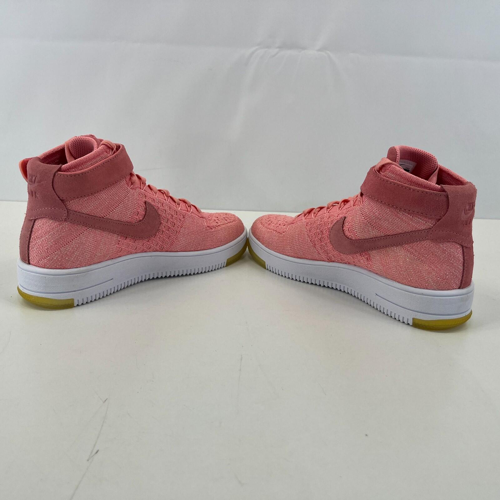 Nike Air Force One 1 Flyknit Hi Top in Salmon Pink size UK 6 EU 40 - 818018-802
