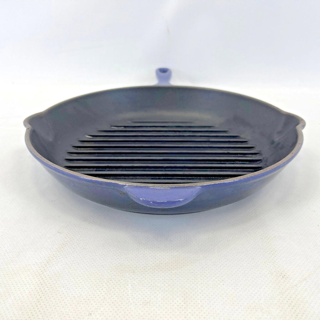 Le Creuset Griddle Skillet Frying Pan in Blue size 26cm Cast Iron Round