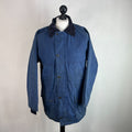 Portman Wax Jacket in Blue  Corduroy Collar size Small