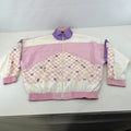 Vintage 80s 90s Golden Cup Shell Suit Track Jacket Pink Colour Block size L