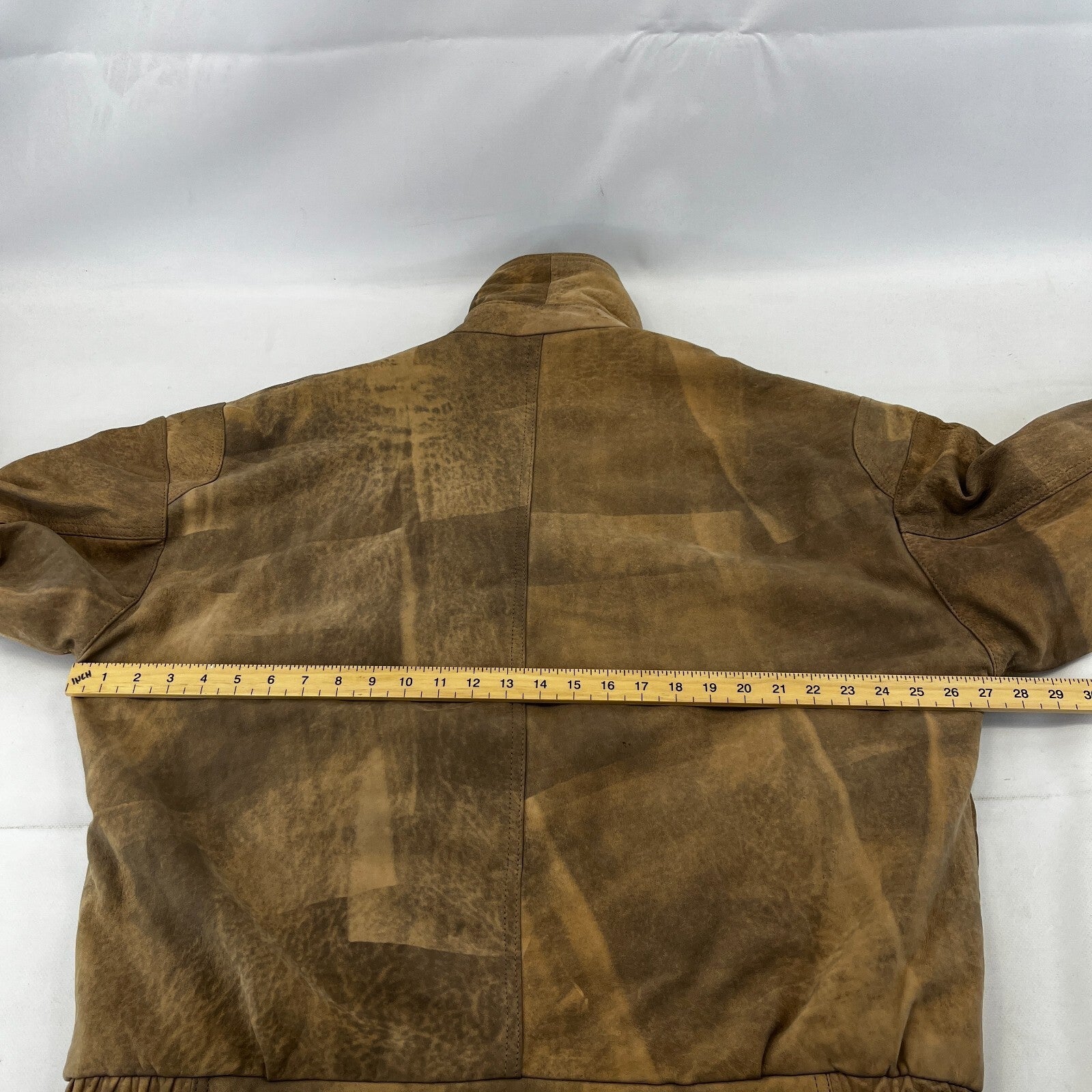 The Vali Collection Soft Leather Jacket 80s Brown Distressed Look size XL