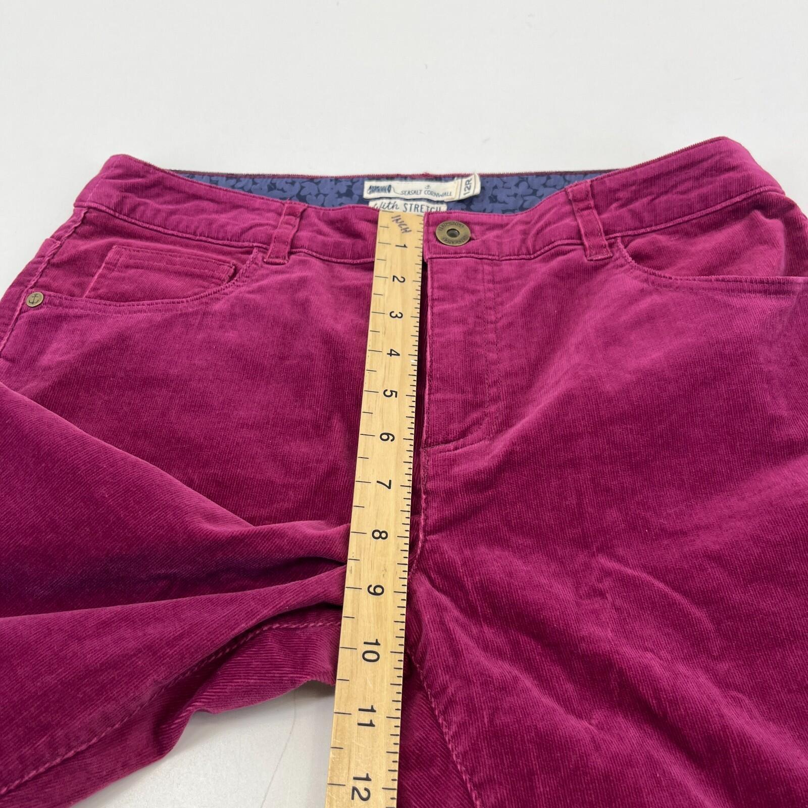 Seasalt Lamledra Cotton Corduroy Trousers Cord Pants in Magenta Pink size 12 R