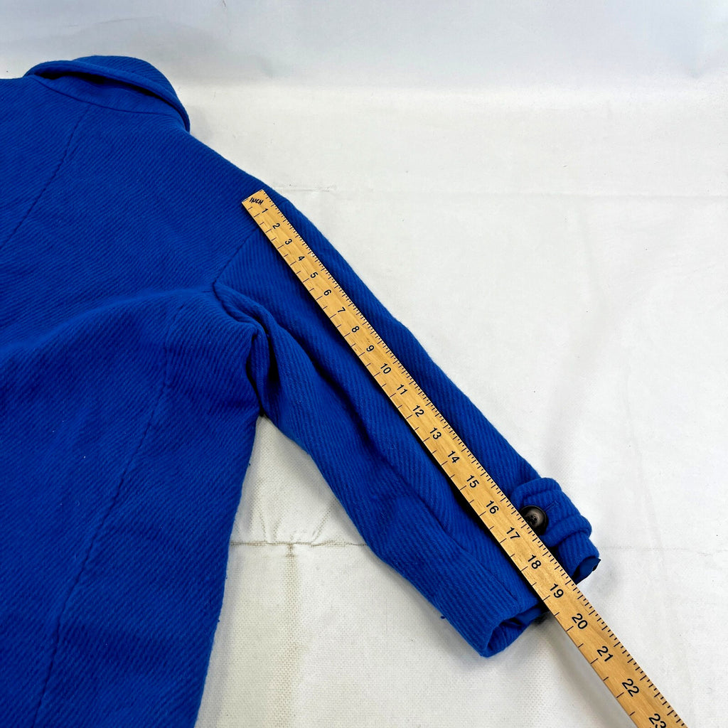 Hobbs Royal Blue Wool Blend Coat Jacket size 16 Single Button Front