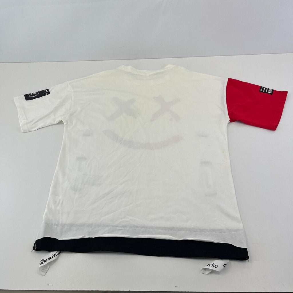 Bemcsho Oversized Punk T Shirt with Straps Skater size Medium Relaxed in White