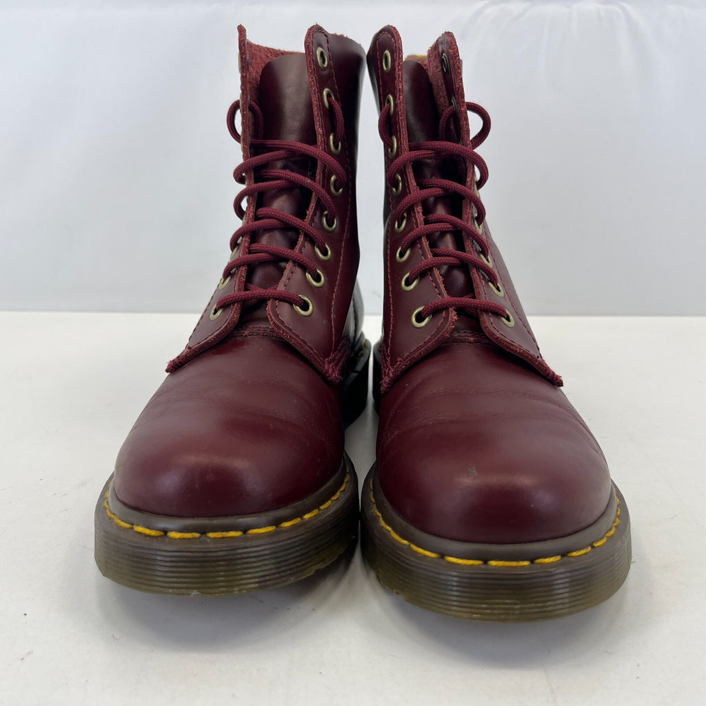 Dr Martens 1460 Pascal Black Red Leather Ankle 8 Hole Boots Size UK 5 EU 38