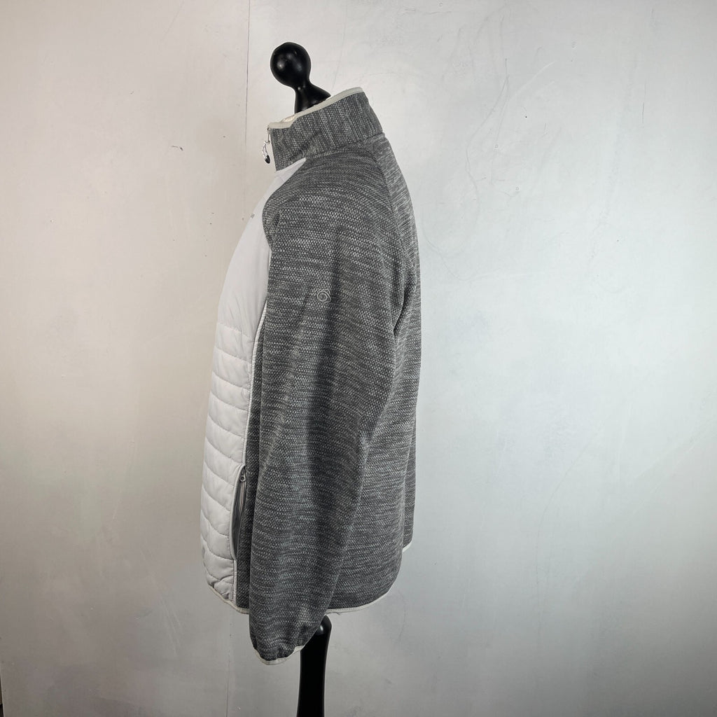 Craghoppers Womens Hybrid Fleece Jacket Grey Padded Quilted Size UK 18 - EU 44